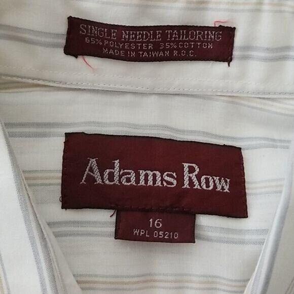 Adams Row Men's White Striped Short Sleeve Button Down Shirt - Picture 4 of 4